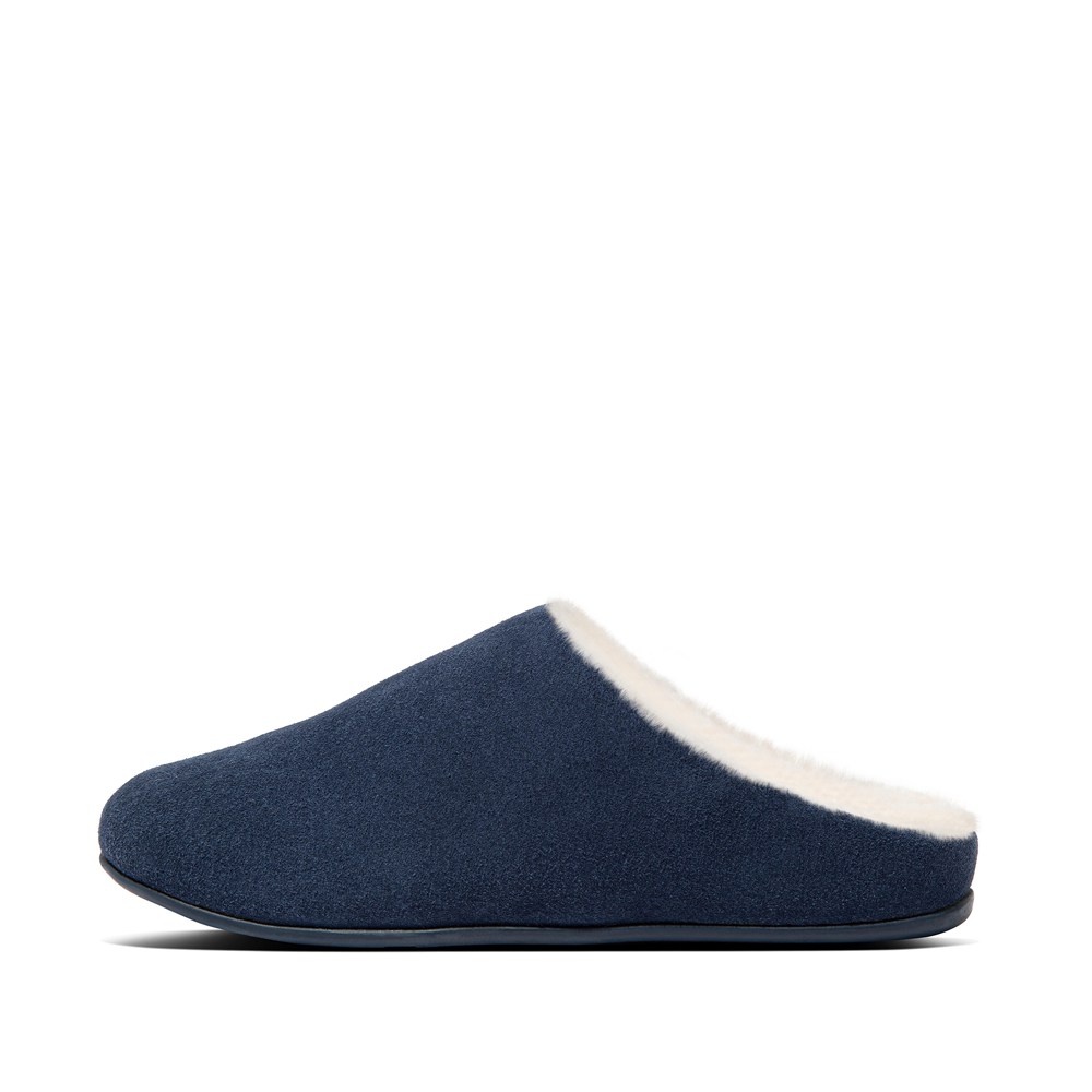 Fitflop Womens Slippers Navy - Chrissie Shearling - QP4253960